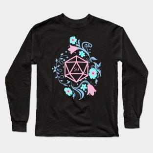 Glowing Pastel D20 Dice Magical Plants Long Sleeve T-Shirt